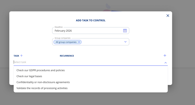Add task from template