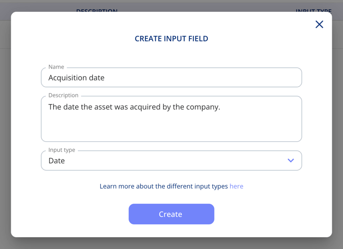Create input field
