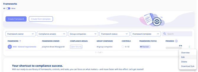 Edit framework