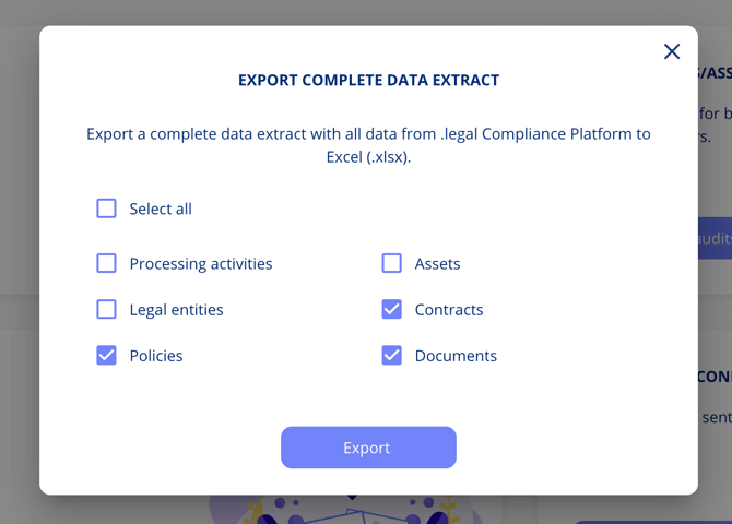 Export complete data extract