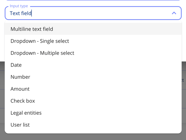 Input types