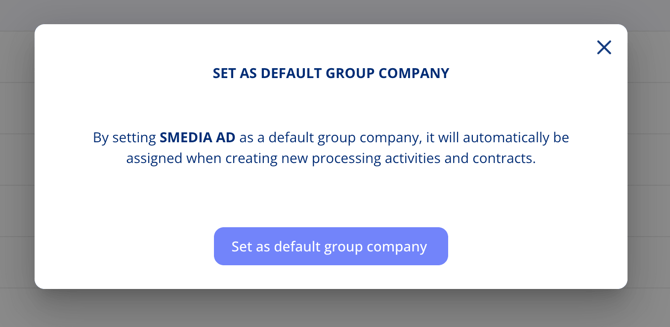 Set as default group company