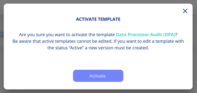 Activate template
