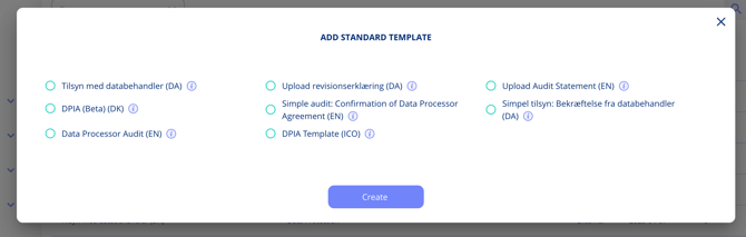 Standard audit templates