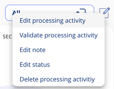 Edit processing activity