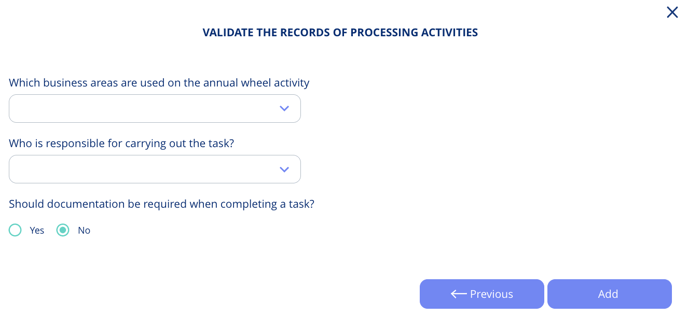 Plan the activity you want to add to the annual wheel