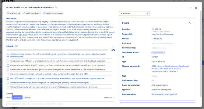 Example of open task
