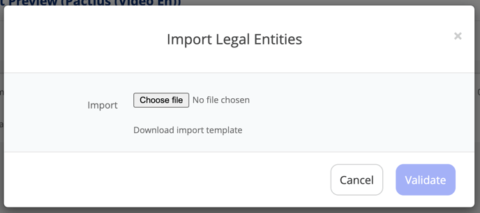 Import legal entities - PACTIUS