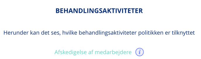 Behandlingsaktiviteter - politikker