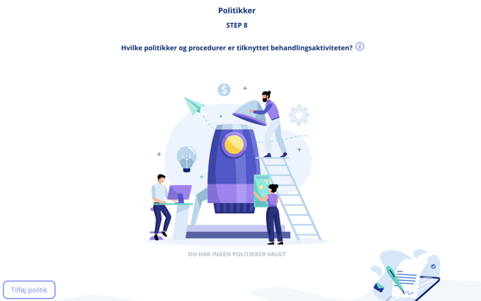 Tilføj politikker i behandlingsaktivitets-flowet