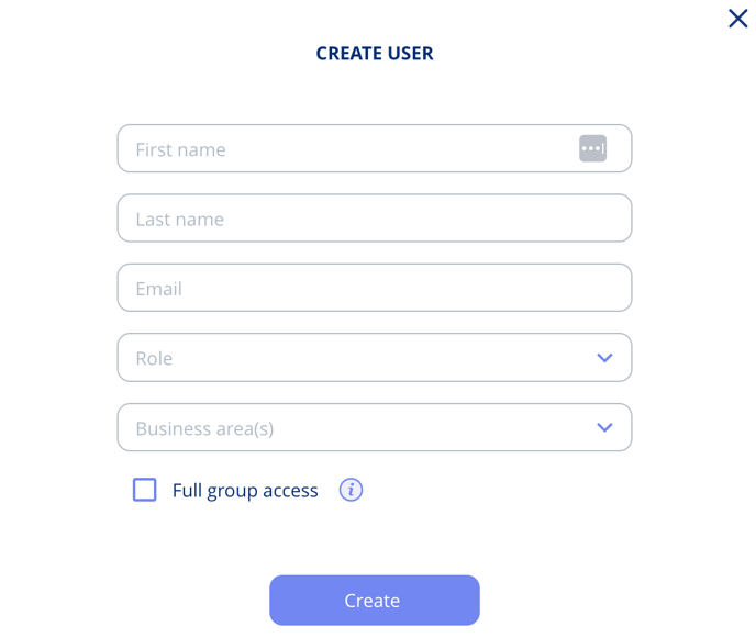 Create roles in Privacy - pop up-window