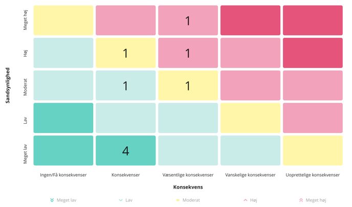 Risikomodulet efter udfyldelse af risikoskabelonen